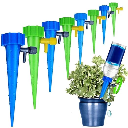 10 Pcs Drip Irrigation Kit For Home Garden, Self-Watering Spikes For Plants, Automatic Plant Water Dropper With Slow Release Control Valve Switch Drip Irrigation System