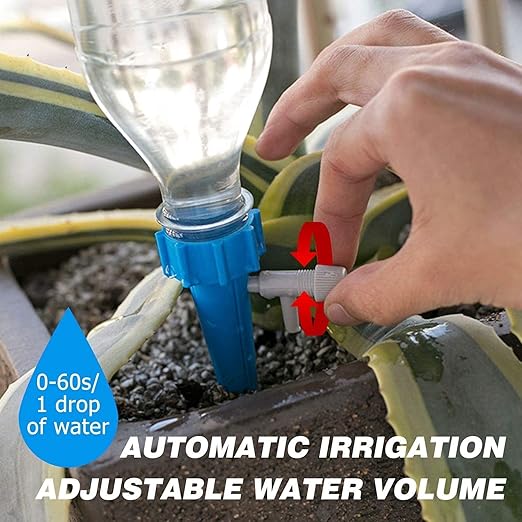 10 Pcs Drip Irrigation Kit For Home Garden, Self-Watering Spikes For Plants, Automatic Plant Water Dropper With Slow Release Control Valve Switch Drip Irrigation System